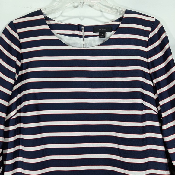 J. Crew navy stripe silk dress 2 - Picture 6 of 13